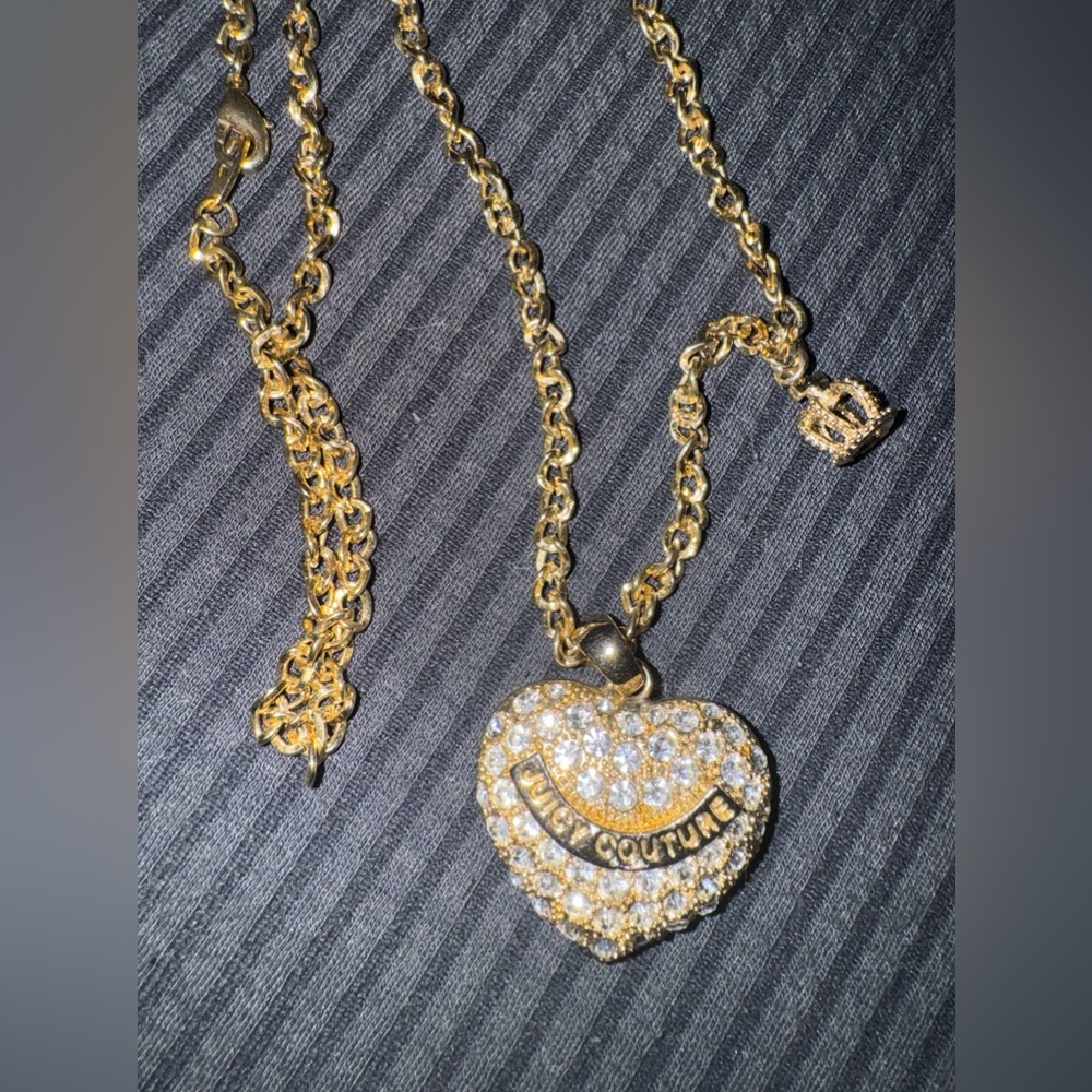 Juicy Couture rhinestone/crown necklace